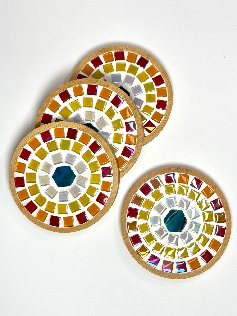 Handmade Mosaic Tile Coasters - Multicolor